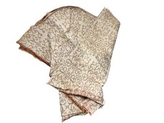 VTG Ornate Woven Fabric Gold Beige Pink Damask Baroque Scrolls Swirl 1 lb. 9 oz.