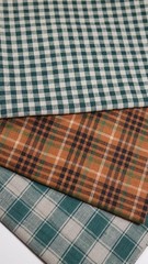 Primitive Red Blue Green Brown Tan Homespun Plaid Quilt Vintage Fabric Scrap Lot
