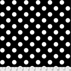 Tula Pink Lineworks Pom Poms Ink Black & White Fabric, 1 Yard