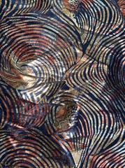 Metallic Spiral Foil Activewear Fabric Copper Bronze Gold 3 Yards 44” Wide Slink