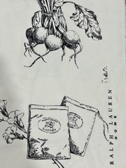 Ralph Lauren Home Fabric Garden Shop Toile RARE +/- 3 YDS Wide Width Cream Black