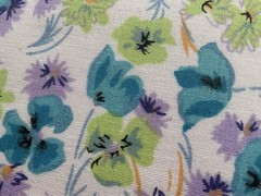 Fabric Blue And Purple Flower Cotton Blend 42” x 36”216