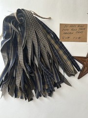 50 NAVY BLUE Check Plaid Stripe Homespun strips 1/2″x18″ or 1″x18″ YOU CHOOSE