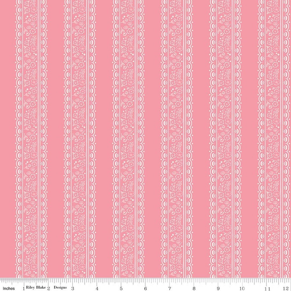Floral Stripes in Pink | Sweet Pink | Riley Blake