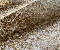 Vintage Yellow Gold Floral Damascus Operated Velvet Dim 48cm X 5.80m €99