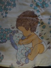 Vintage LARGE BABY Themed Fabric (57cm x 70cm)