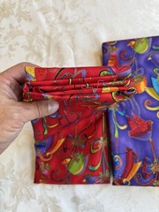 Holiday Celebrations By Laurel Burch Birds Christmas Red & Purple Fabric 2 Yards