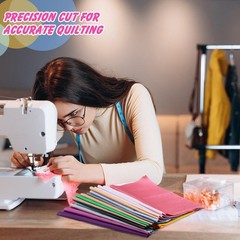 200 Pcs 10 x 10 Inch Solid Cotton Fabric Squares Bundle Fat Quarters Sewing F…