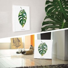 Houseplant Fabric Art Panel 15x15cm Minimalist Nature Decor Japan