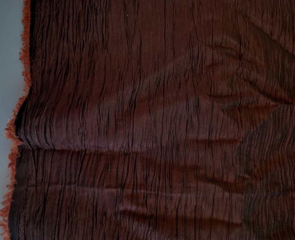 BROWN/COPPER CRINKLE TAFFETA POLYESTER NYLON FABRIC 18X56 INCHES