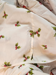 VIntage 50s Christmas Border Print Santa Claus 8 yards 34 W Extremely Rare MCM