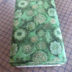By The Yard ~ 108″ Wide Medallions Sage Green $3.99 Ships ANY Amount Of Fabric