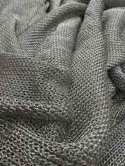 Metallic Chainmail Fabric Silver Mesh Sheer 2-Way Stretch 60 Inch Wide