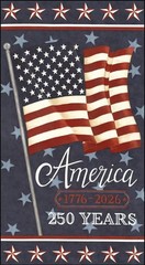 24″ X 44″ Panel America 250 Years USA Patriotic Flag Cotton Fabric D302.89