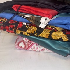 11 Piece Fabric Lot Mixed Sizes And Prints Dragon Design Flowers Fine China Wow!