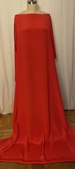 100% Silk Crepe 4-Ply Red Orange Fabric 40mm 2 Yards & 5″ Long 45″ Wide