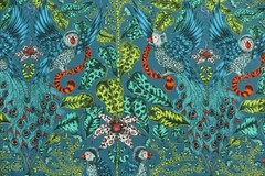 CLARKE & CLARKE BY EMMA SHIPLEY CURTAIN FABRIC Amazon 1.4 METRE NAVY 100% COTTON