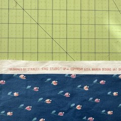 Vintage Stanley King Studio Blue Pink Chintz Fabric 2 yards +16″x 54″w