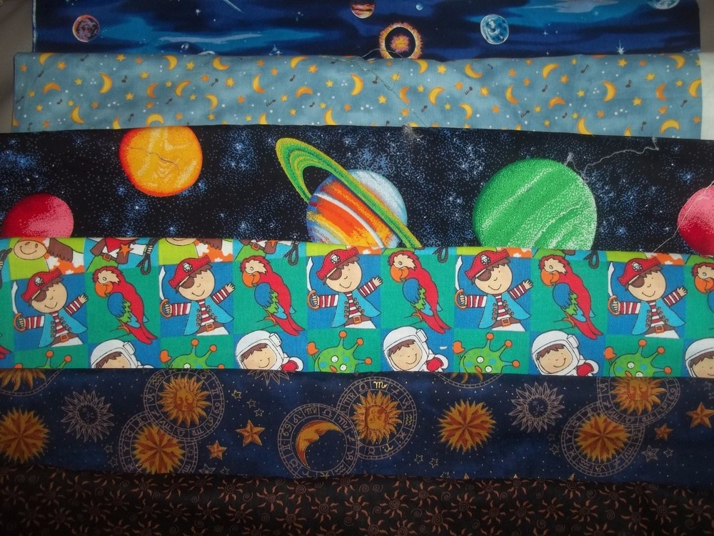 SPACE planet celestial SUN moon Cotton quilt FABRIC U-Pick SEE INFO 1/2 yd BTHY