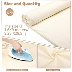 Tegeme 10 Yards x 63 Inches 100% Cotton Muslin Fabric Natural