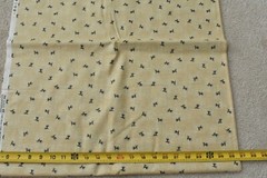 By 1/2 Yd, Grape & Green Floral on Tan Quilt Cotton, SSI/Debbie Mumm, P7145