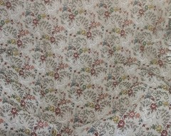 Vtg heavy floral jacquard tapestry upholstery fabric 56″ x 102″ (2.8 yds) white