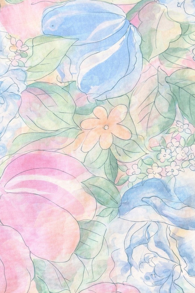 Vintage 1989 Marignan Floral Fabric 1.75 Yds Pastel Roses Cotton