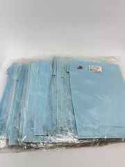 Lot of 15 New 100% Pure Silk Habotai Fabric Squares 27×27 Light Blue Hong Kong
