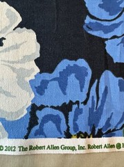 Vtg Cotton Floral Fabric A)W:57”xL2Yd B)W24”x2.1Yd Blue/White Dogwoods Magnolias