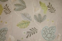 4.75 Yds Lee Jofa Fabric Ventana Leaf Embroidered Linen Upholstery Pillows 171″