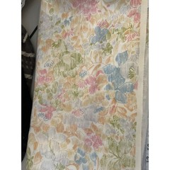 Vintage Pastel Floral Fabric Yardage Watercolor Print Sewing Quilting Material