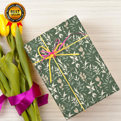 32Pcs Sage Green Floral Cotton Fabric Bundles 10 X 10 Inch Greenery