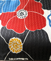 Vintage Wm Anderson Fabric – Large Floral Print w/Texture – 2 yds 31″ L x 44″ W