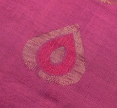 Sushila Vintage Magenta Scrap Saree Pure South Silk Floral Woven Sari Fabric