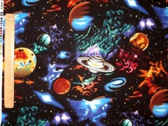FAT QUARTER FABRIC PLANETS SPACE GALAXY STARS SOLAR SYSTEM STARGAZERS MOON FQ