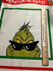 RK How the Grinch Stole Christmas 6 block 100% cotton fabric panel aprox 24 x 44