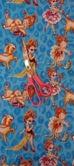 BTHY 2009 VTG FANCY NANCY Blue Leopard Cotton Quilting Fabric 18″x 43″