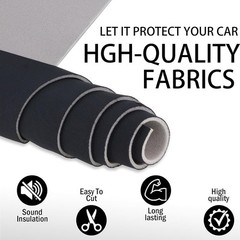Kefly Black Mesh Headliner Fabric 96″ L × 60″ W with Foam Backing, Auto Inter