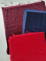 Lot of Velveteen Fabric – Navy, Burgundy, Red Polyester Cotton Craft Dress Decor