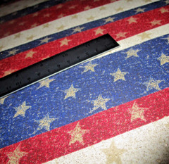 GLITTER PATRIOTIC STARS & STRIPES FABRIC – BY THE YARD – 2008 – #1 — *READ*