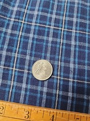 Multi-Tone BLUE & White Plaid Woven Cotton Quilting Sewing Fabric 42″ X 3.7yds