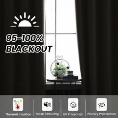 3-In-1 Thermal Blackout Curtains for Winter Insulating – Noise Cancelling Curtai