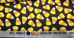 SEWING FABRIC*CANDY CORN*2 DIF PCS(ALMOST 10 YDS)*SEE SIZES IN DESCRIPTION*NEW