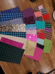 LOT of 33 Bulk Faux Leather Quarter Sheets Crafting Fabric for Sewing Bow Making