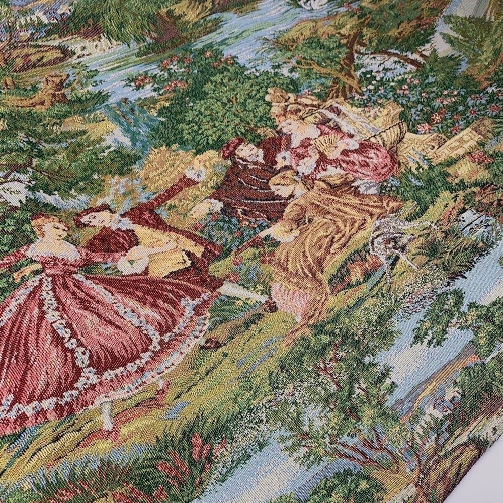 SALOME MULTI COLOR FLORAL SCENIC GARDEN CHENILLE WOVEN JACQUARD FABRIC FRENCH