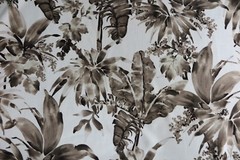 CHIVASSO CURTAIN FABRIC DESIGN “Jungle Like” 3.50 METRES CHARCOAL LINEN BLEND