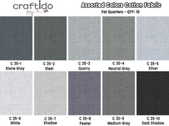 – 11 Options Solids with Tweed Tonals – Assorted Color Cotton Quilting Fabric Bu