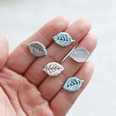 16 × 10Mm / 0.62 × 0.39″ Tiny Velvet Fabric Leaves, Doll Clothes Leaves Decor, i