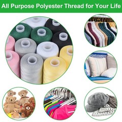 Simthread All Purpose Sewing Thread, 4 Spools Each 1000 Yards of Black