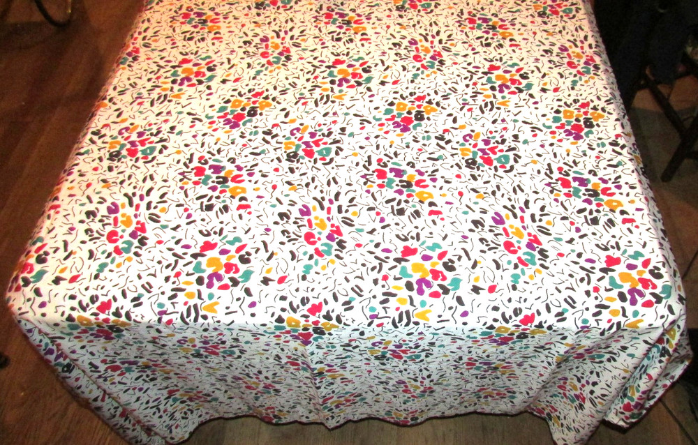 appox. 6 yards! of multicolor synthetic fiber fabric 136 x 58 inches